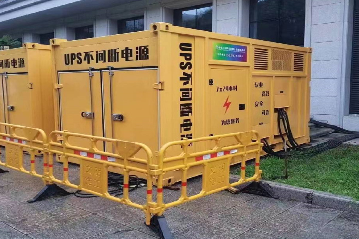 长宁发电机租赁施工现场